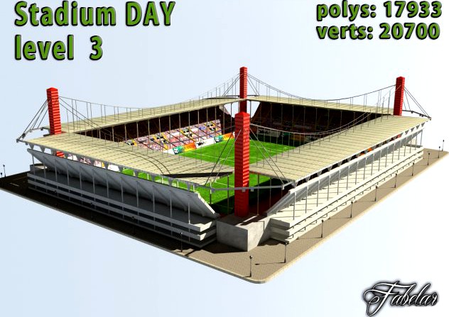 Stadium Level 3 Day 3D Model