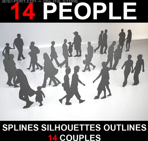 14 People Shapes 3D Model