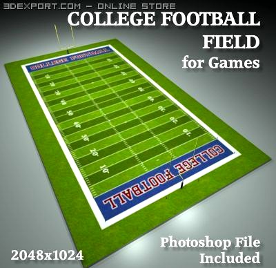 College Football Field 3D Model