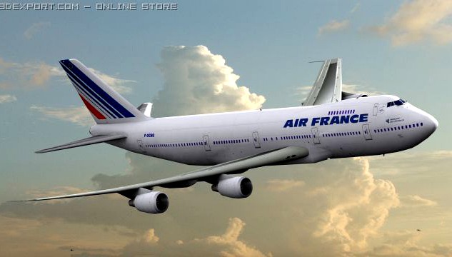 B 747 Air France Livery 3D Model