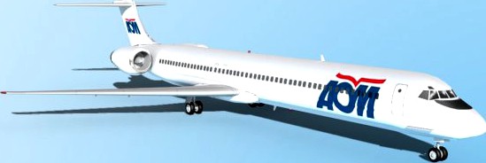 Falcon3D MD 80 AOM Airlines 3D Model