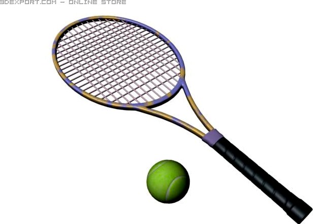 Tennis Racket  Ball 3D Model