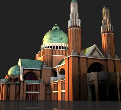 Belgium brussels Basilica of the Sacred Heart 3D Model