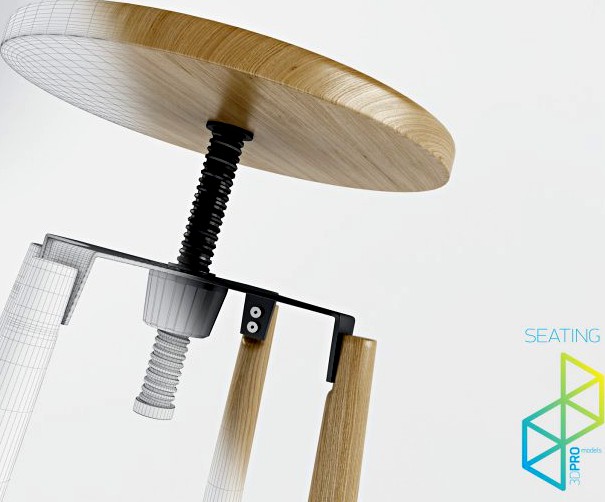 Vitone bar stool 3D Model