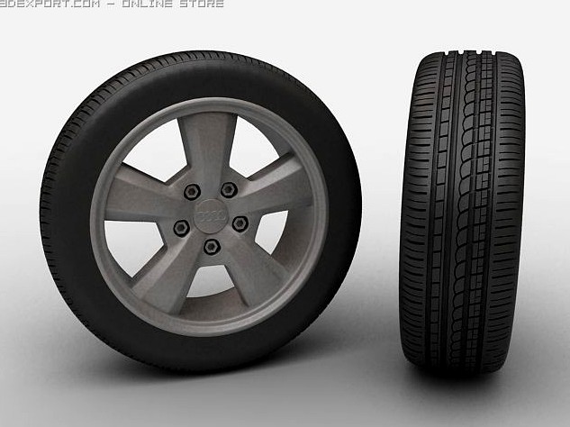 3d model of a tire with a disk 3D Model