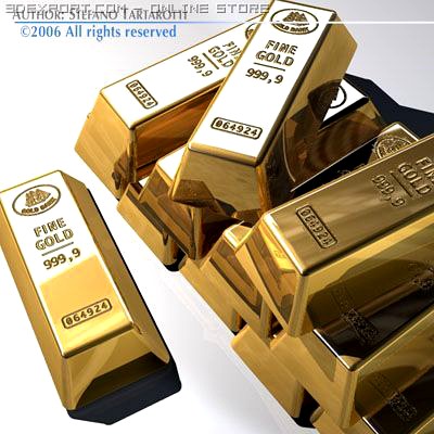 Gold bars 3D Model