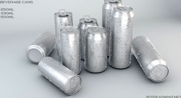 Beverage Cans In 3 Sizes 3D Model