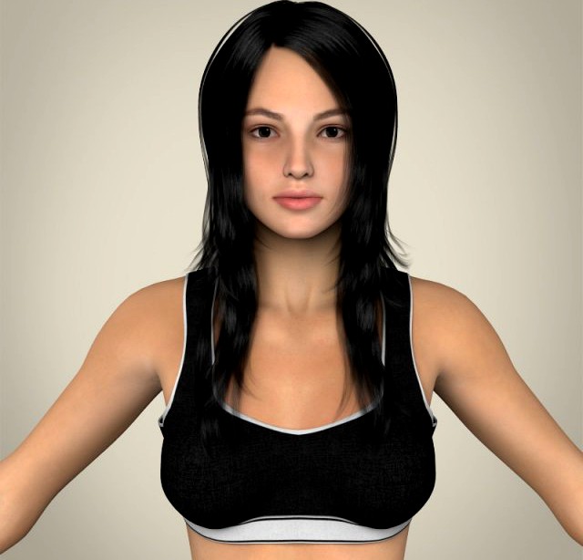 Realistic Young Teen Girl 3D Model