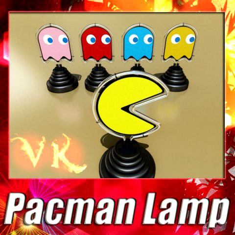Table Lamp Pacman Ghost 3D Model