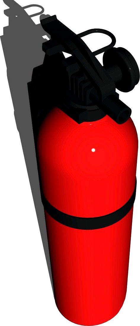 Vehicle Fire Extinguisher with Bracket 3D Model