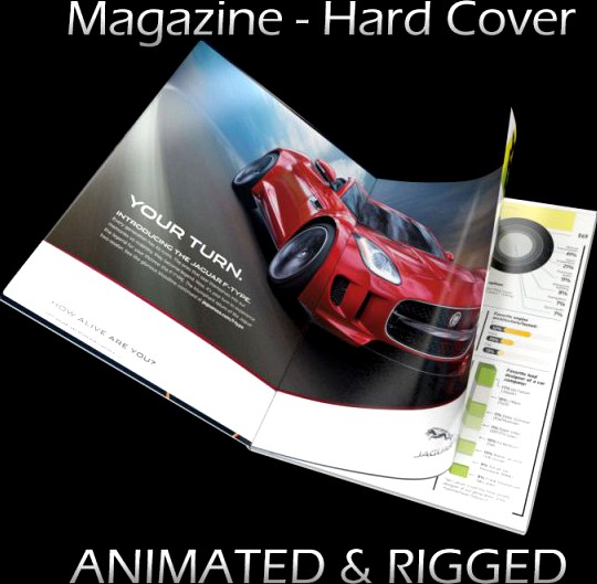 Magazine Hard Cover Opening Rigged  Animated 3D 3D Model