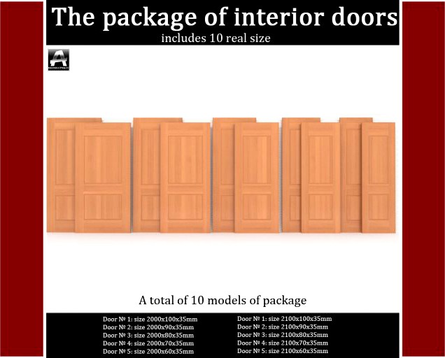 The package of classic interior doors 3D Model