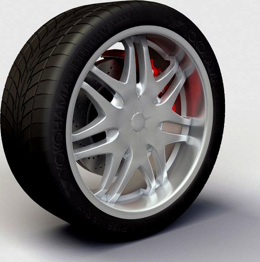 Wheel DIP Phantom rims and tire 3D Model