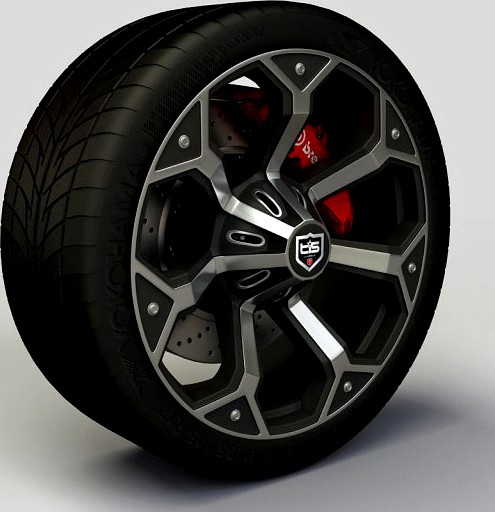 Wheel TIS17 rim and tyre 3D Model