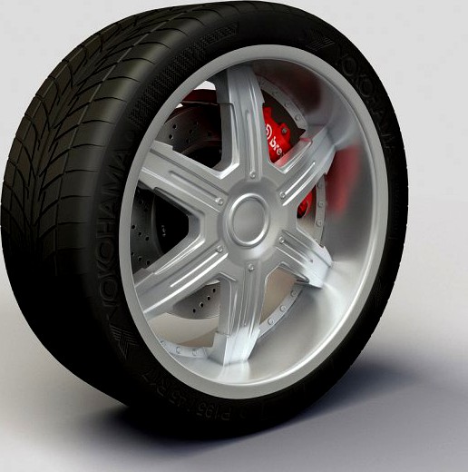 Wheel DIP Heat rims and tire 3D Model