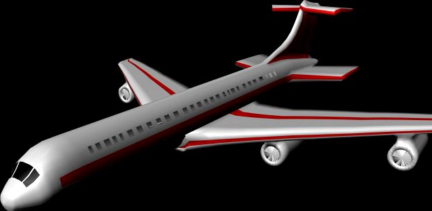 Comercial Airplane 3D Model