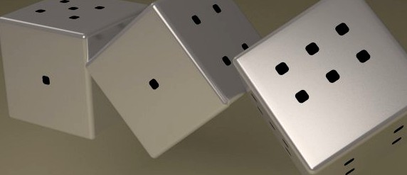 White gaming dice with black dots 3D Model