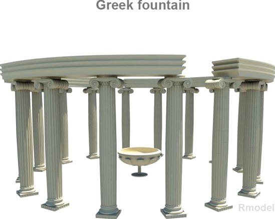 Greek fountain 3D Model