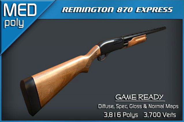 Remington 870 Express Shotgun 3D Model