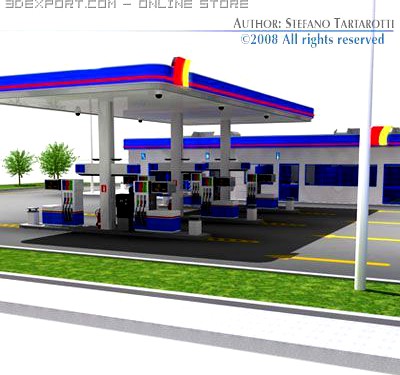 Gas station 3D Model
