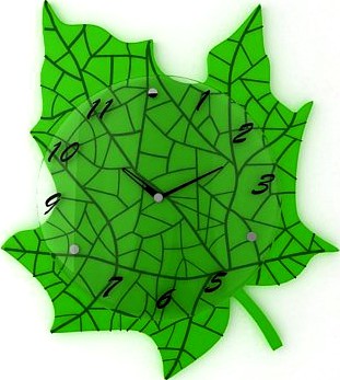 Green Leaf Wall Clock 3D Model