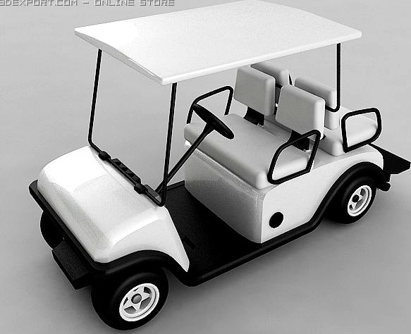 Golf Cart Vray 3D Model
