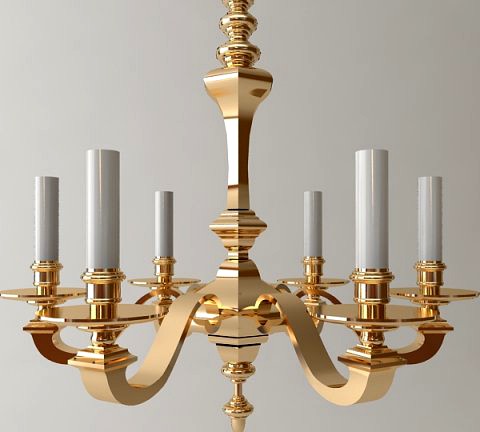 Brass Chandelier 3D Model