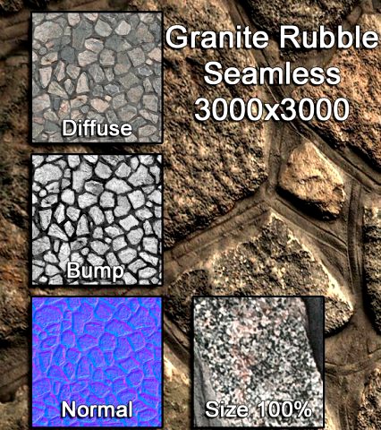 Granite Rubble 01 3D Model
