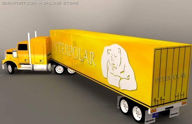 Truck with trailer 3D Model