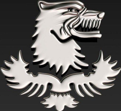 Wolf emblem riot police 3D Model