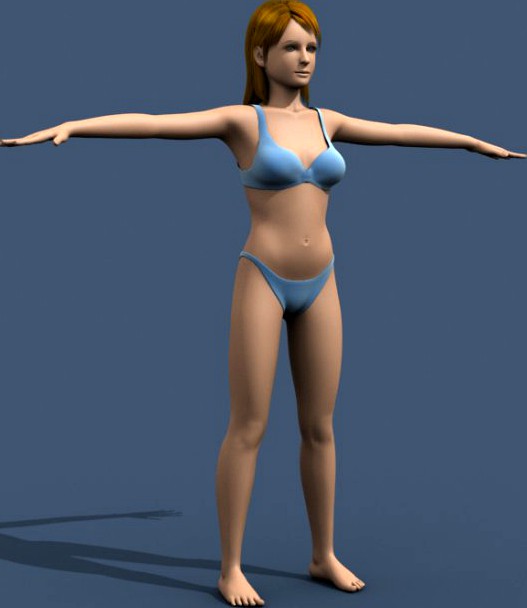Woman In Underwear 3D Model