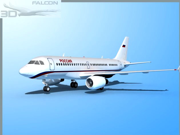 Falcon3D  A319 Poccnr Rossiya 3D Model