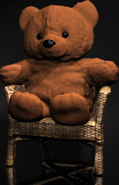 Teddy Bear on chair 3D Model