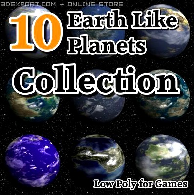 10 Earth Like Planets Collection 3D Model