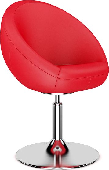 Red Leather Swivel Chair 3D Model