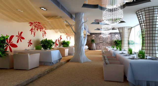 Restaurant Space 017 3D Model