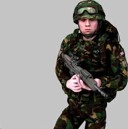British Royal Marine Woodland Rigged Soldier 3D Model