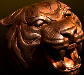 Tiger head ring 3D Model