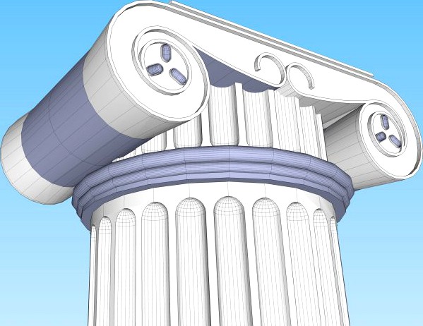 Marble temple column 3D Model