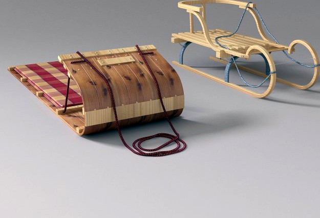 Winter sleigh 3D Model