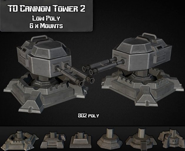 TD Cannon Tower 02 3D Model