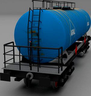Aral rusty train tanker car 3D Model