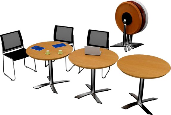 Fliptop Round Office Table 3D Model