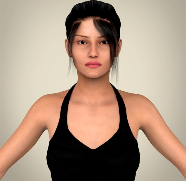 Realistic Young Sexy Lady 3D Model