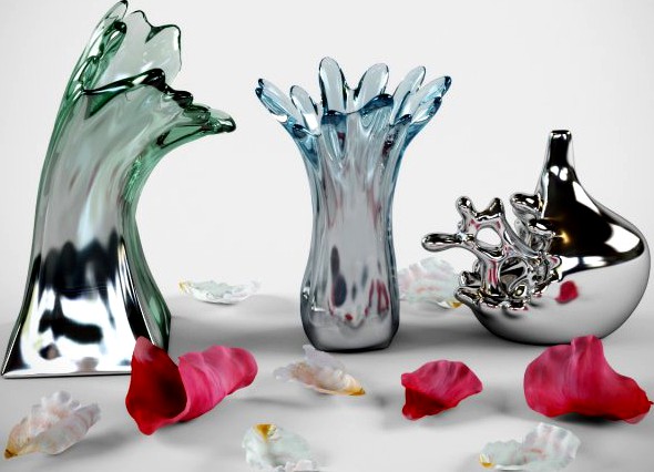 Silver splash vase 3D Model