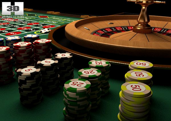 Casino Roulette Table 3D Model