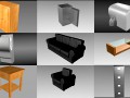 9 interior objects pack 3D Model