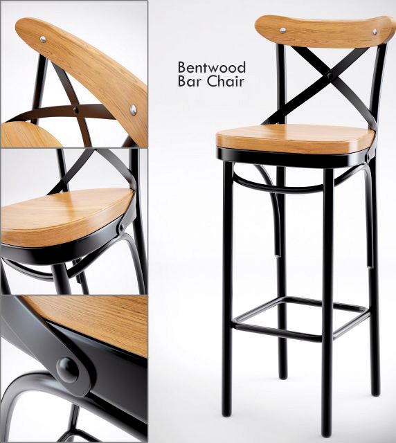 Dark Metal Bar Chair 3D Model