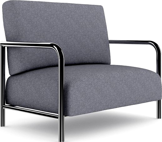 Grey Fabric Armchair 3D Model