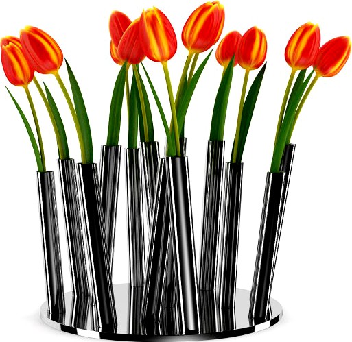 Tulips in Modern Pot 3D Model